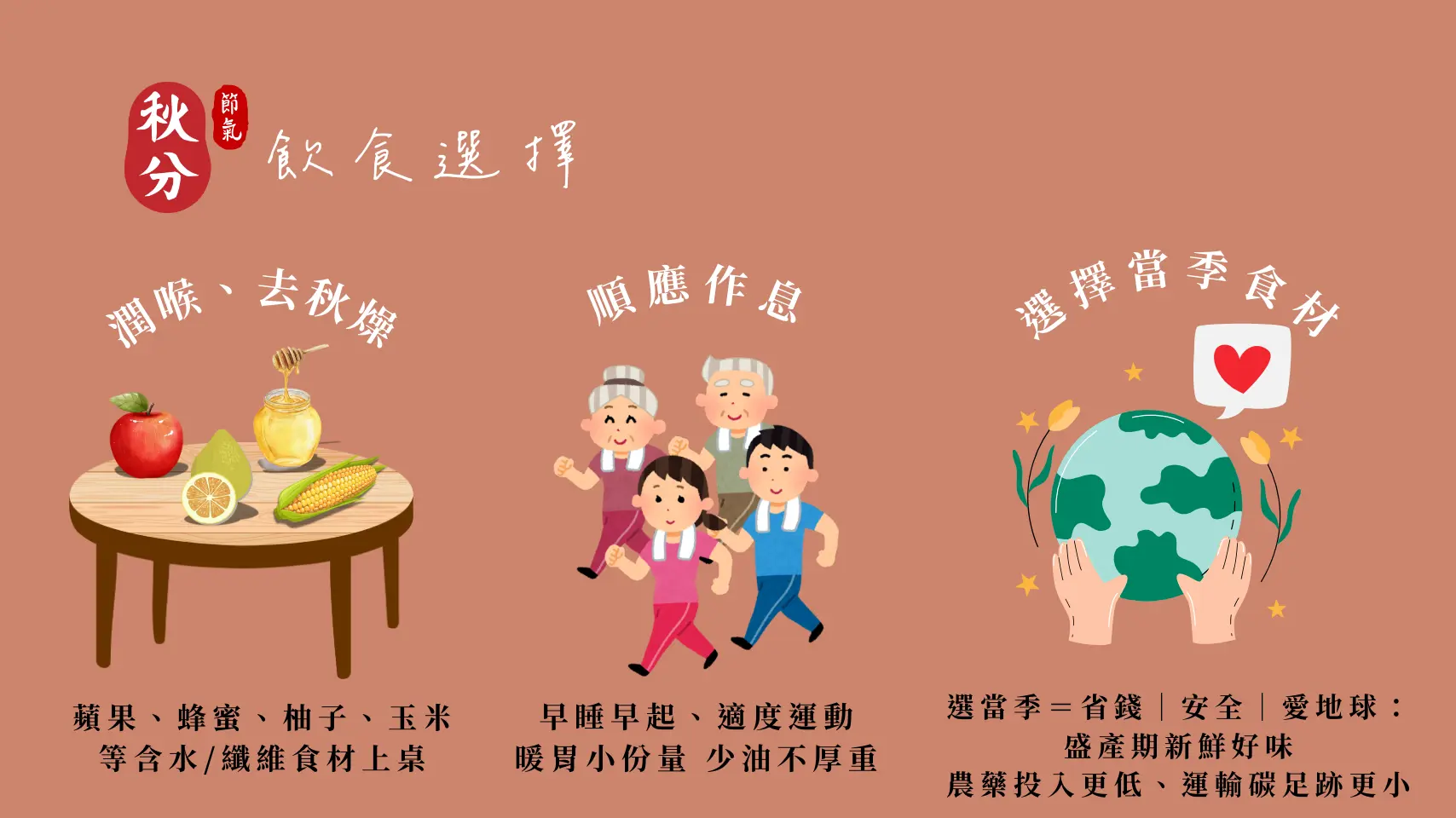 秋分飲食建議，潤喉去秋燥、順應作息、選擇當季食材