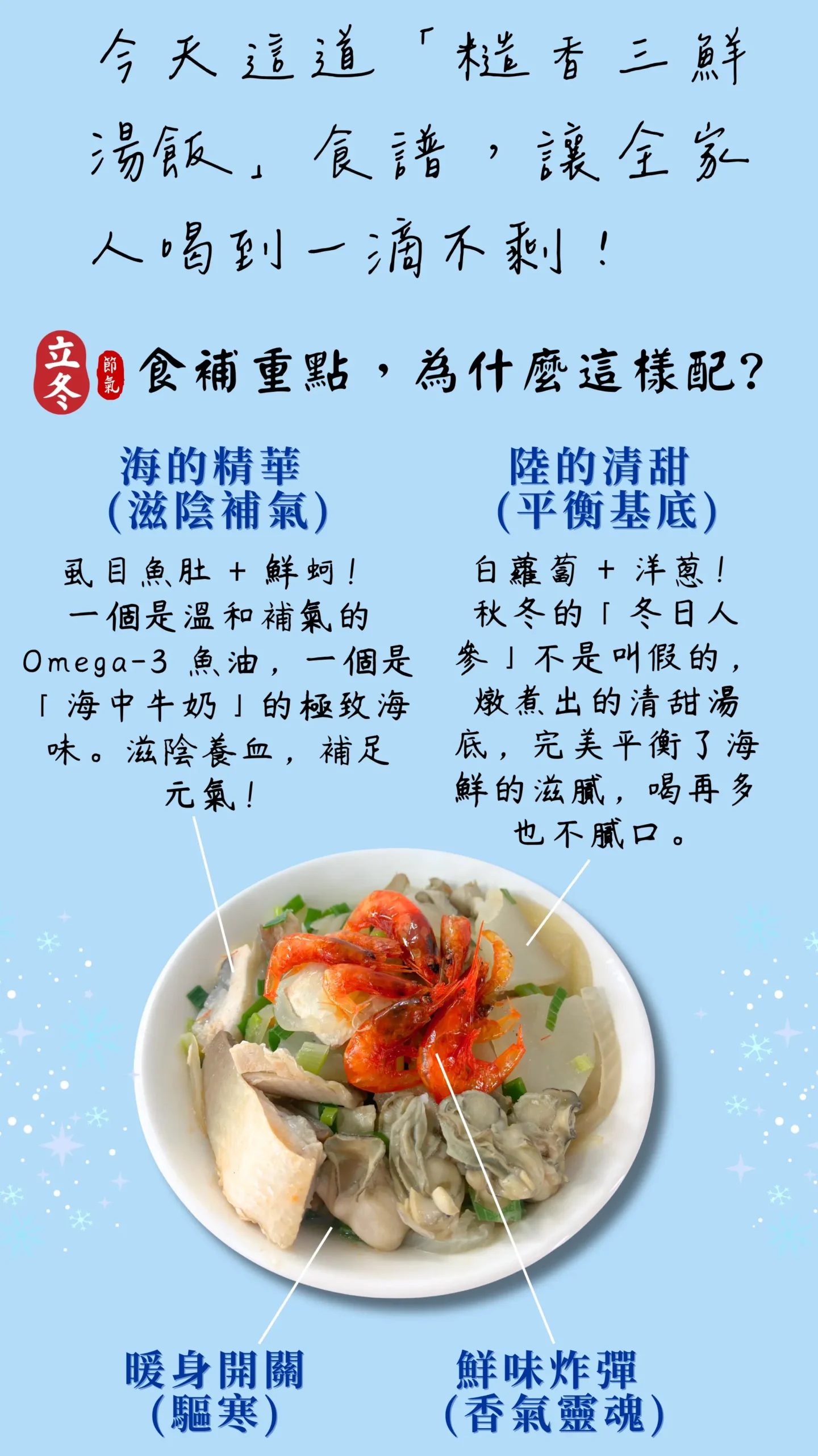 糙香三鮮湯飯的營養搭配理念