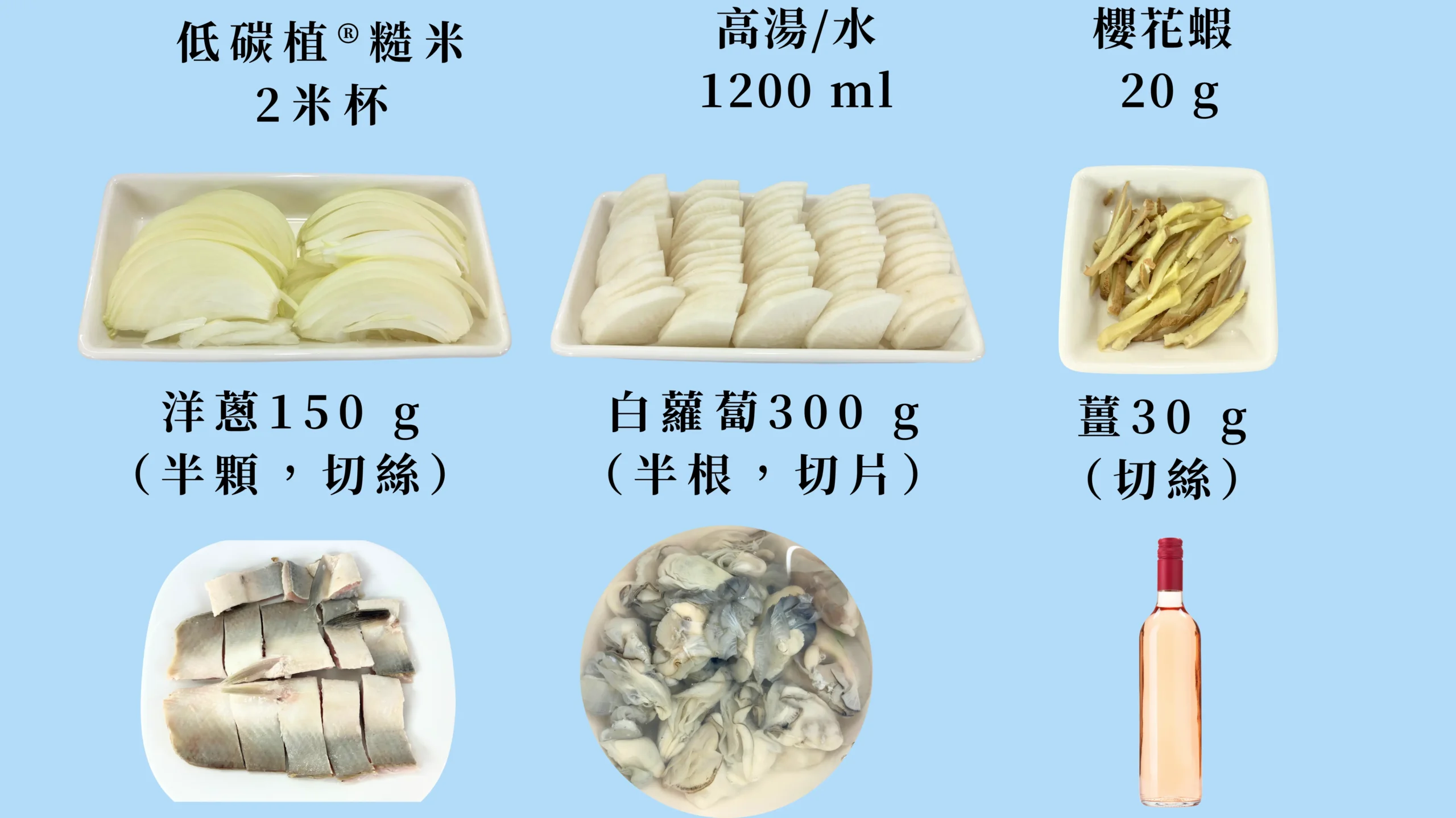糙香三鮮湯飯的材料與份量詳細表