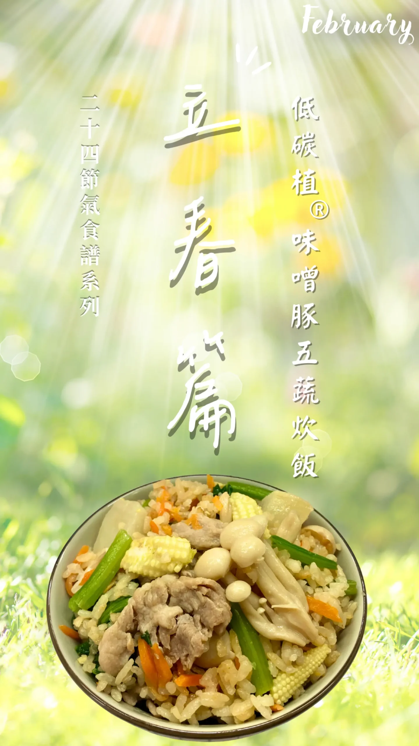 立春節氣低碳植雞肉蔬菜炊飯料理