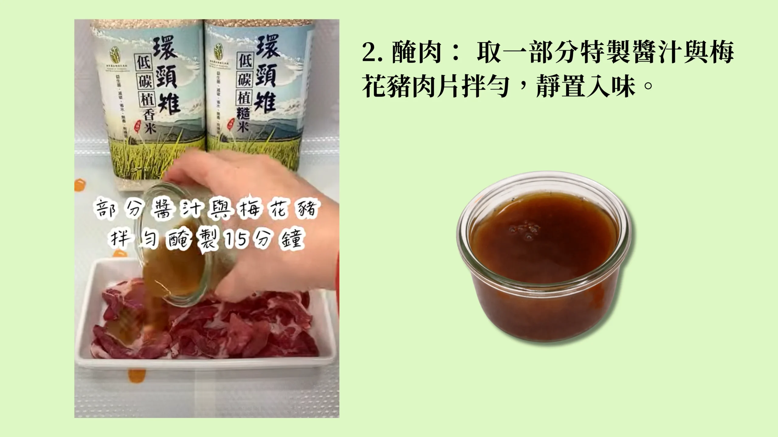 低碳植料理雞肉醃製步驟